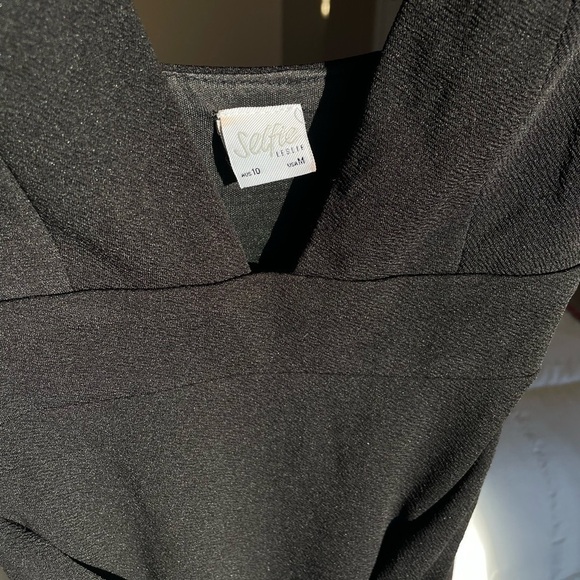 Selfie Leslie Black Deep V Neck Dress - Picture 7 of 11